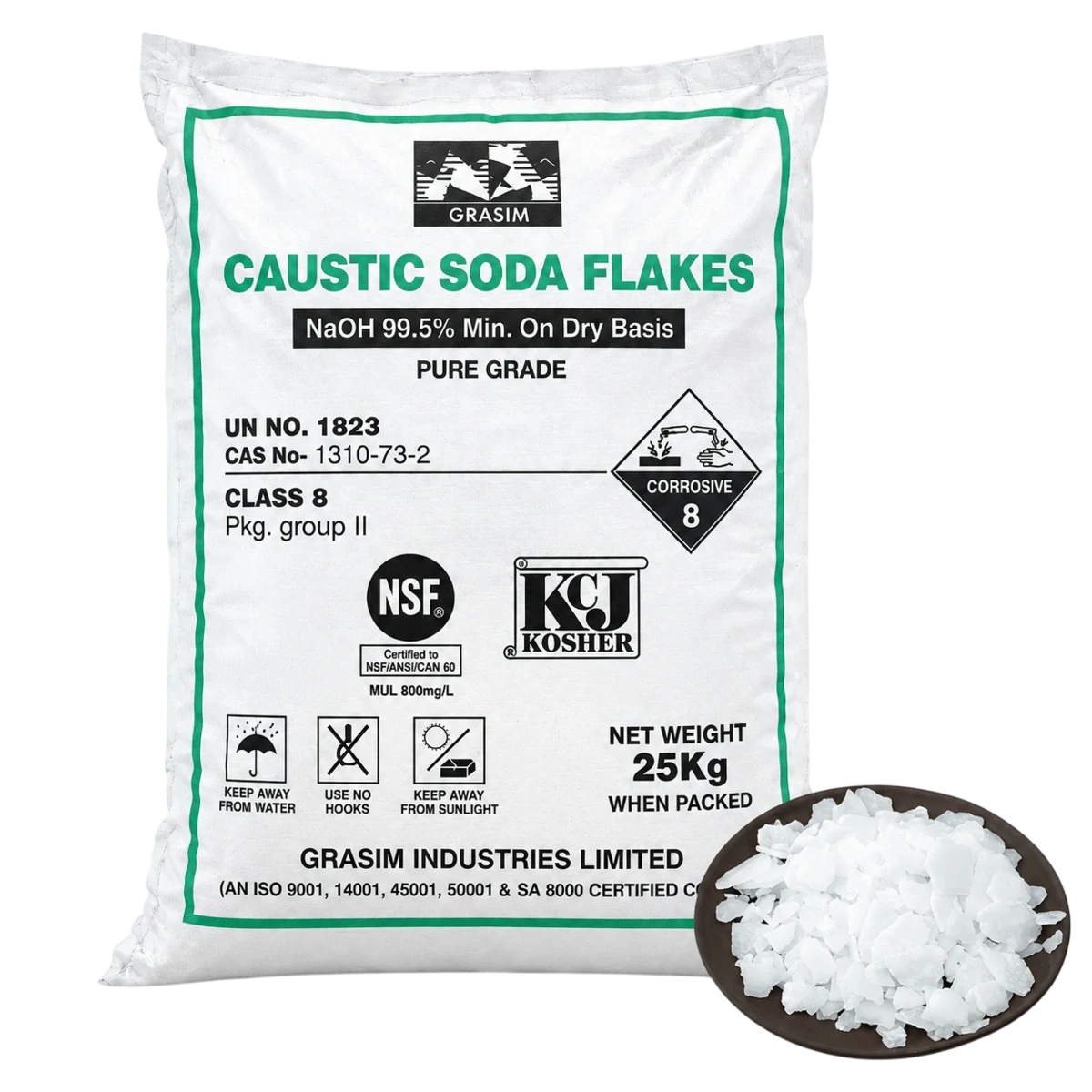 Xút vảy GRASIM CAUSTIC SODA FLAKES NaOH 99.5% Ấn Độ