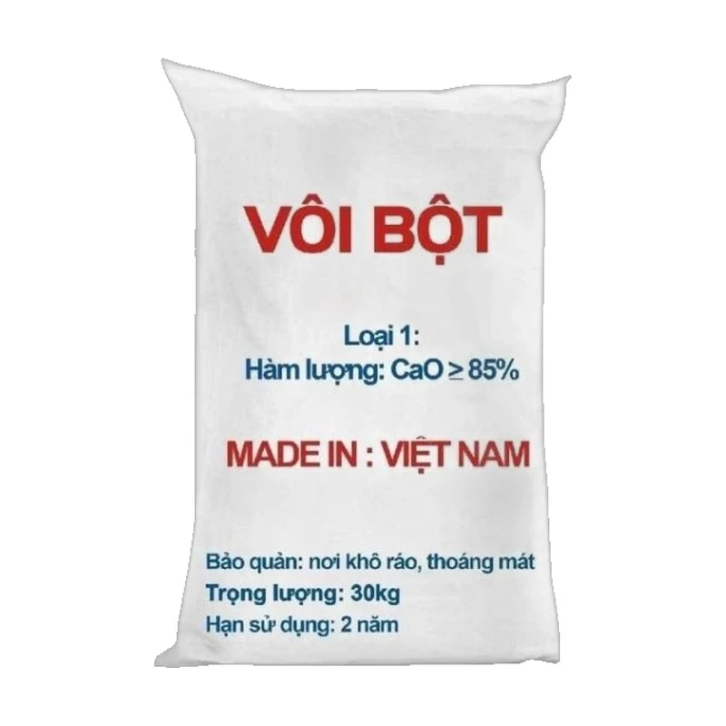 Vôi bột CaO 85% - Vôi Sống, Canxi Oxit 30kg/Bao — Ảnh 2