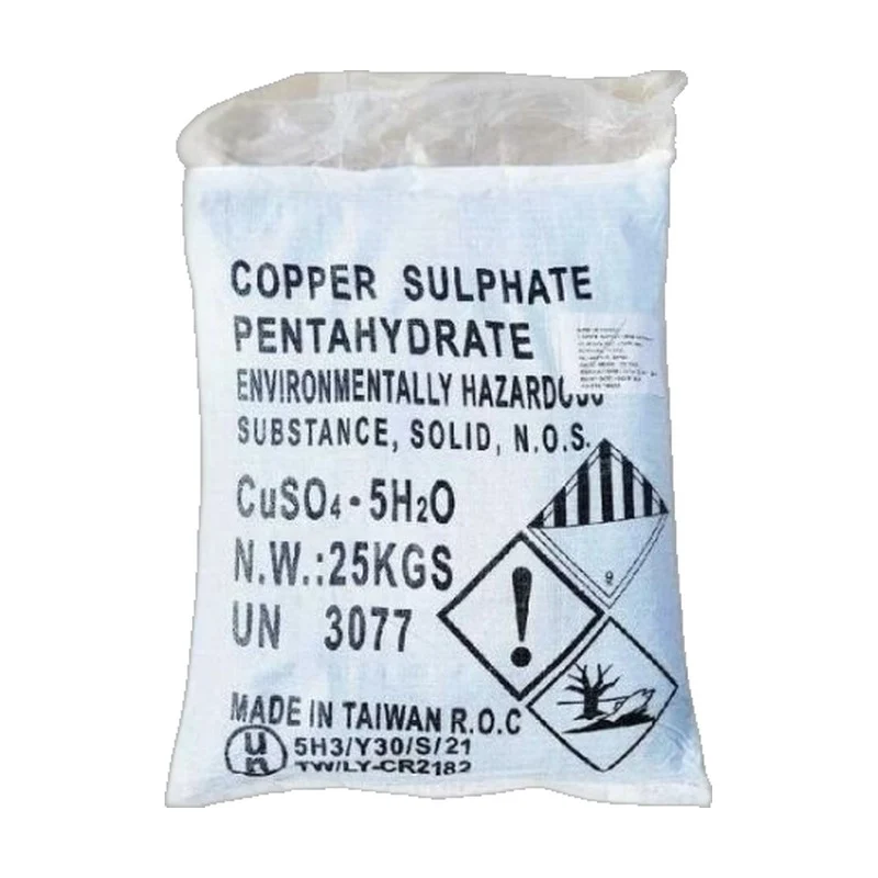 CuSO4.5H2O - Copper Sulphate Pentahydrate 24.5%, Đài Loan, 25kg/bao.