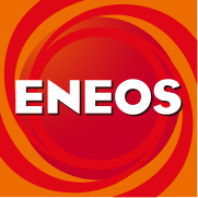 Ô biểu tượng ENEOS: khối cầu và vòng xoắn trong ô vuông cam đỏ