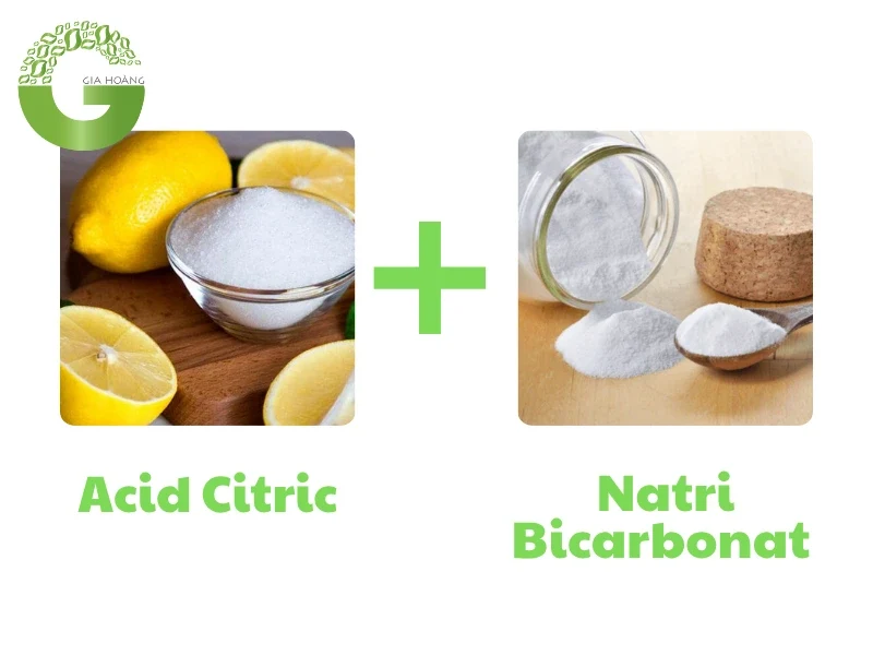 Phản ứng hóa học giữa Acid Citric và Natri Bicarbonat (NaHCO3)